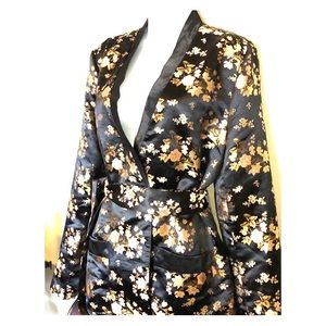 Vintage,embroidered-floral print blazer/mini dress